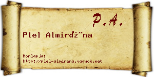 Plel Almiréna névjegykártya